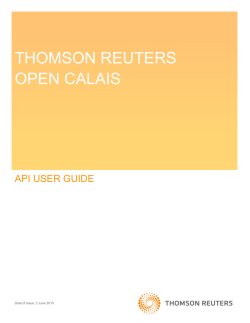 Thomson Reuters Open Calais API User Guide