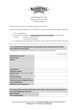 Stall Application Form Saturday 04th July 2015