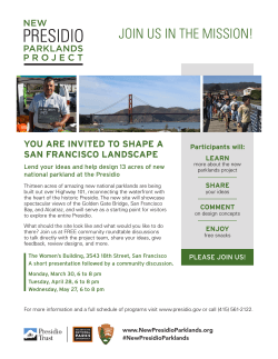 JOIN US IN THE MISSION! - New Presidio Parklands Project