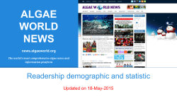 ALGAE WORLD NEWS Statistic May 18th