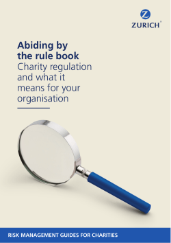 Abiding by the rule book Charity regulation and what it means for