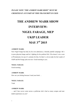 the andrew marr show interview: nigel farage, mep ukip