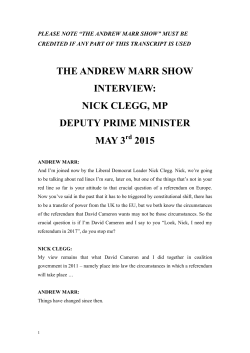 the andrew marr show interview: nick clegg, mp deputy