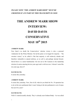 THE ANDREW MARR SHOW INTERVIEW: DAVID