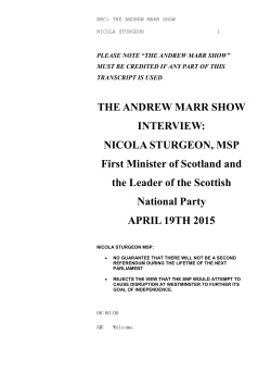 THE ANDREW MARR SHOW INTERVIEW: NICOLA