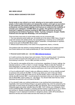 BBC NEWS GROUP SOCIAL MEDIA GUIDANCE FOR STAFF Social