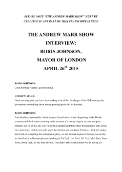 the andrew marr show interview: boris johnson, mayor
