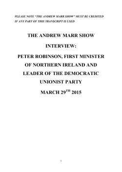 the andrew marr show interview: peter robinson, first