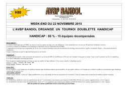WEEK-END DU 22 NOVEMBRE 2015 L`AVBP BANDOL ORGANISE