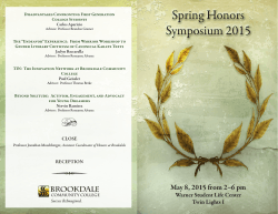 2015 Honors Symposium program - Brookdale Community College