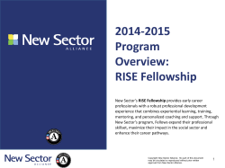 2014-2015 Program Overview: RISE Fellowship