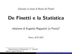 De Finetti e la Statistica