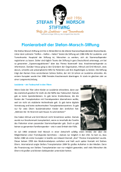 Entwicklung der Stefan-Morsch-Stiftung