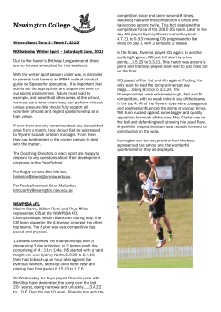 Wyvern Sport Term 2 - Newington Newsletter