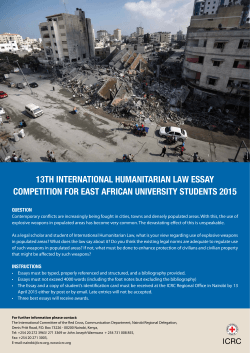 13th international humanitarian law essay competition for east