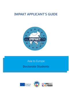 IMPAKT APPLICANT`S GUIDE Doctorate Students
