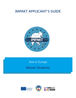 IMPAKT APPLICANT`S GUIDE Master Students