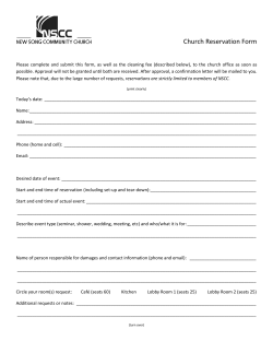 Church Reservation Form - New Song Community Church of