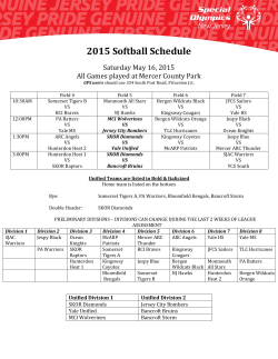 2015 Softball Schedule