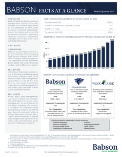 Babson Capital Facts At A Glance