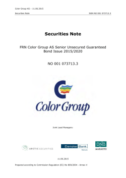 Securities Note - Color Line Newsroom