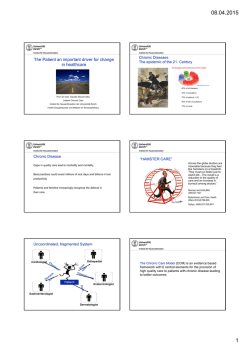 The Patient an important driver for change in healthcare