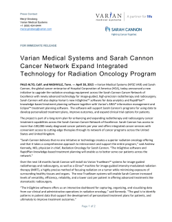 Varian Medical Systems and Sarah Cannon Cancer Network