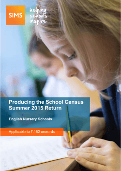 Producing the School Census Summer 2015 Return (English