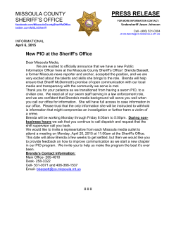 New PIO at the Sheriff`s Office
