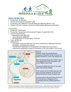 Missoula to Lolo Trail FAQ Handout