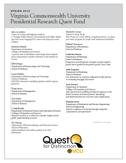 VCU Presidential Research Quest Fund - VCU News