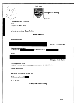 Amtsgericht Leipzig vom 17.04.2015, Az. 102 C 9793/13