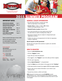 2015 SUMMER PROGRAM - Newtown Recreation