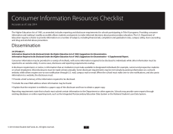 Consumer Info Checklist