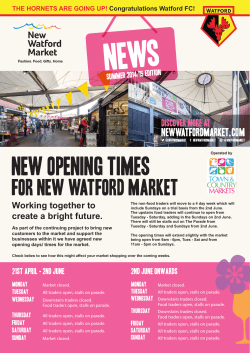 Newsletter - New Watford Market
