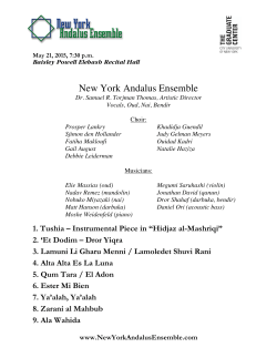 CUNY S15 Program - New York Andalus Ensemble