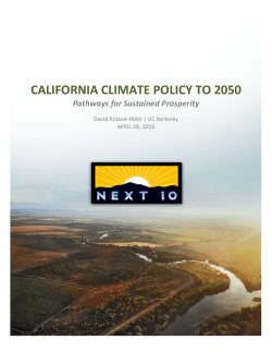 CALIFORNIA CLIMATE POLICY TO 2050
