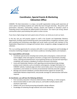 Coordinator - Special Events & Marketing