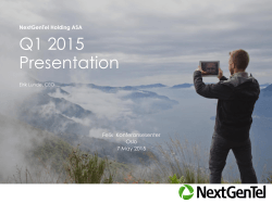 Q1 2015 Market presentation