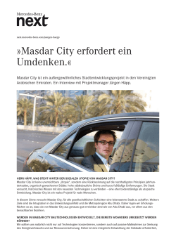 Masdar City erfordert ein Umdenken.Â« - Mercedes