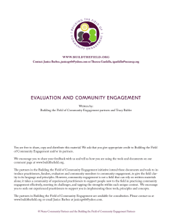 Evaluation and Community Engagement