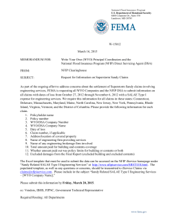 Request for Information on Superstorm Sandy