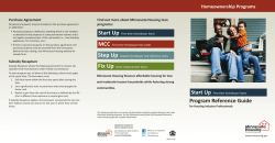 Start Up First-time homebuyer Program Reference