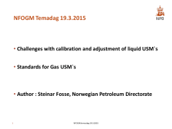 NFOGM Temadag 19.3.2015 - Norwegian Society For Oil and Gas