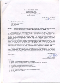 Dated:~th June, 2015 - National Food Security Mission, Government