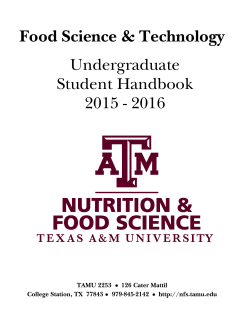 Undergraduate Food Science and Technology Handbook