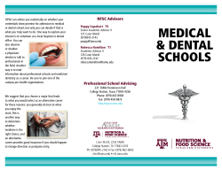 Medical & Dental Brochure - Department of Nutrition and Food