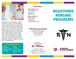 Registered Nursing Brochure - Department of Nutrition and Food