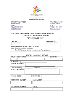National Bursary Application Form