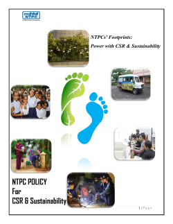 NTPC Policy for CSR & Sustainability